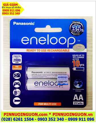 Panasonic Eneloop BK-3MCCE/2BT Pin sạc AA 2000mAh 1.2v  chính hãng (Loại Vỉ 2viên)